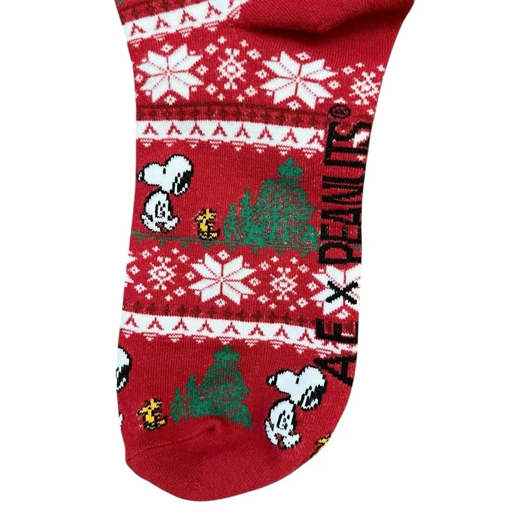 AE x Peanuts Snoopy Woodstock Fair Isle Christmas Crew Socks OS